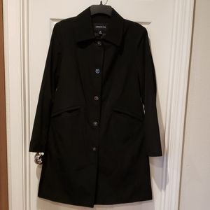 London Fog Trench Coat - Black - Ladies Medium